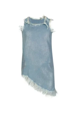 FOIL DENIM SLEEVELESS DRESS