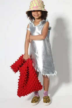 FOIL DENIM SLEEVELESS DRESS