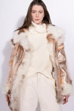 FOILED SHEARLING OVERSIZED JACKET
