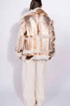 FOILED SHEARLING OVERSIZED JACKET
