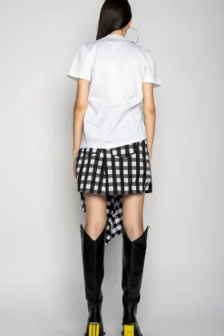 GATHERED T-SHIRT IN WHITE