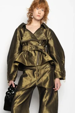 GOLD DENIM POINTY JACKET