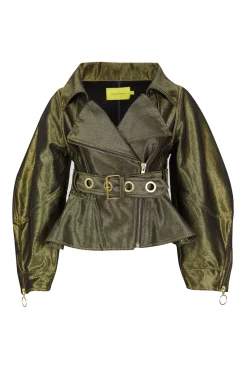 GOLD DENIM POINTY JACKET