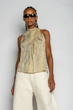 GOLD DRAPED BLOUSE