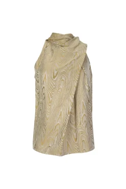 GOLD DRAPED BLOUSE