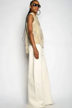 GOLD DRAPED BLOUSE