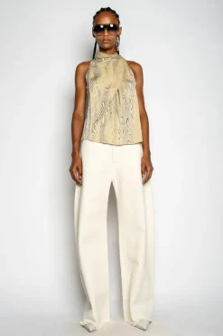 GOLD DRAPED BLOUSE