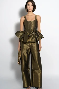 GOLD LUREX FITTED CORSET