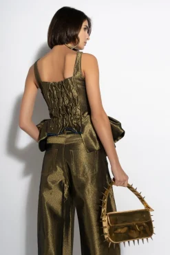 GOLD LUREX FITTED CORSET