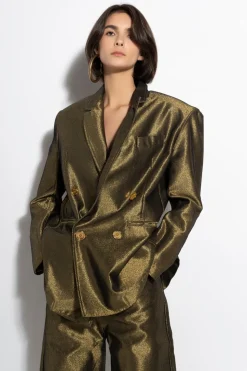 GOLD LUREX OVERSIZED BLAZER