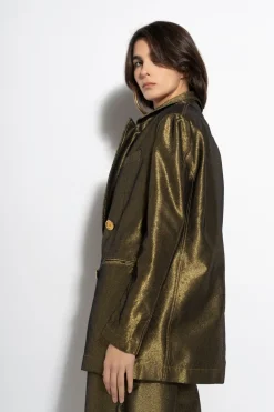 GOLD LUREX OVERSIZED BLAZER