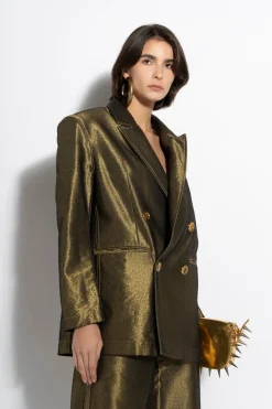 GOLD LUREX OVERSIZED BLAZER
