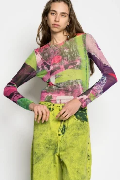 GRAFFITI PRINT MESH TOP