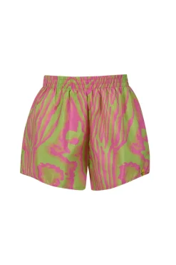GREEN AND PINK SWIMWEAR LOOSE SHORTS
