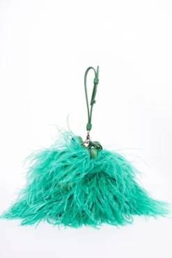 GREEN FEATHER BAG