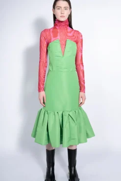 GREEN FITTED SKIRT