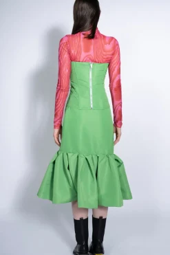 GREEN FITTED SKIRT