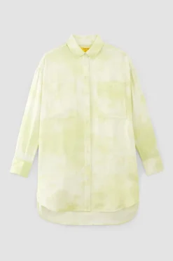 GREEN TIE-DYE SATIN SHIRT