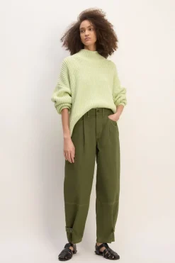 KHAKI CUFFED TROUSERS