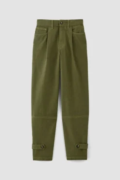 KHAKI CUFFED TROUSERS
