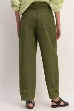 KHAKI CUFFED TROUSERS