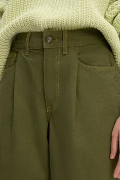 KHAKI CUFFED TROUSERS
