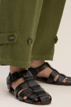 KHAKI CUFFED TROUSERS