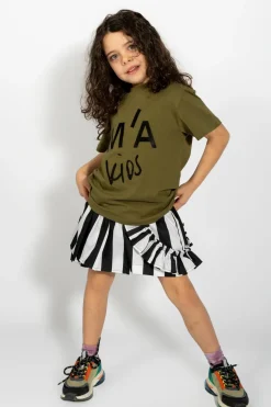 KHAKI EMBROIDERED T-SHIRT