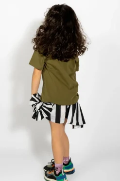 KHAKI EMBROIDERED T-SHIRT