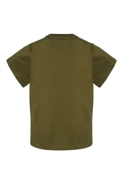 KHAKI EMBROIDERED T-SHIRT