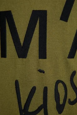 KHAKI EMBROIDERED T-SHIRT