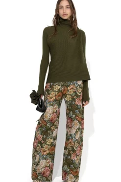 KHAKI MERINO DRAPED JUMPER