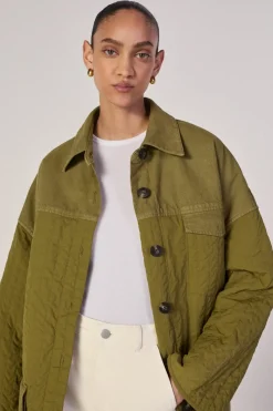 KHAKI PATCHWORK OVERSHIRT