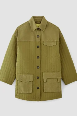 KHAKI PATCHWORK OVERSHIRT