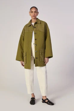 KHAKI PATCHWORK OVERSHIRT