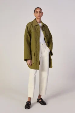 KHAKI PATCHWORK OVERSHIRT