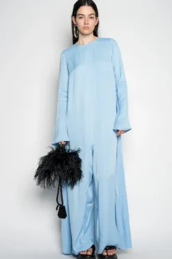 LIGHT BLUE LONG SLEEVE JUMPSUIT