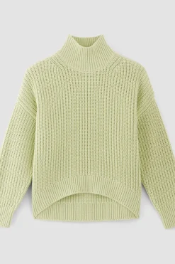 LIGHT GREEN TURTLENECK KNIT JUMPER