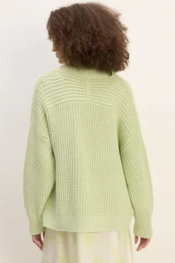 LIGHT GREEN TURTLENECK KNIT JUMPER