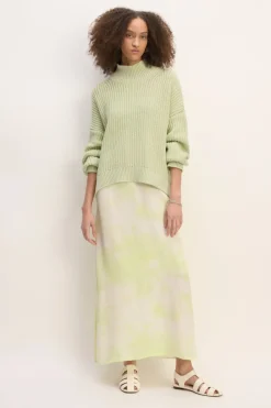 LIGHT GREEN TURTLENECK KNIT JUMPER