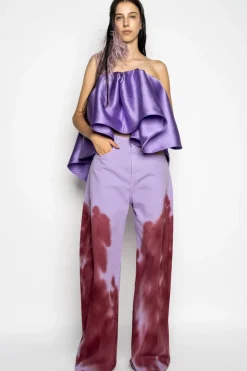 LILAC AND BURGUNDY TIE DYE BOYFRIEND TROUSERS