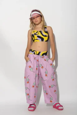 LILAC 3D GLASSES PRINT BALLOON TROUSERS