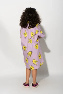 LILAC HANDS PRINT OVERSIZED SHIRT