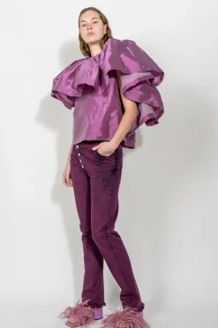 LILAC PLEATED CAPE TOP