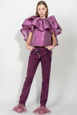 LILAC PLEATED CAPE TOP