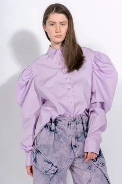 LILAC PUFF SLEEVE SHIRT