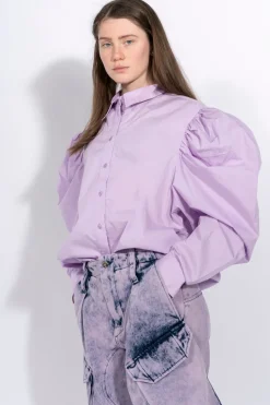 LILAC PUFF SLEEVE SHIRT