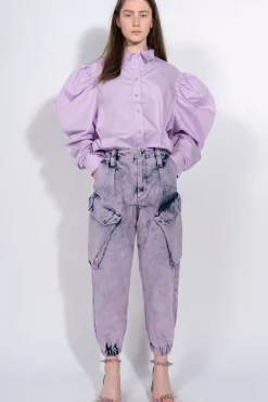 LILAC PUFF SLEEVE SHIRT