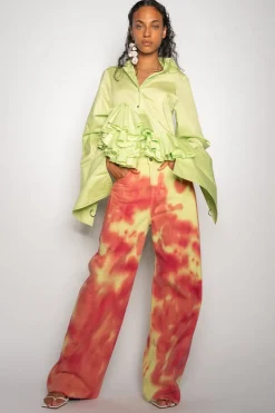 LIME AND RED TIE DYE BOYFRIEND TROUSERS