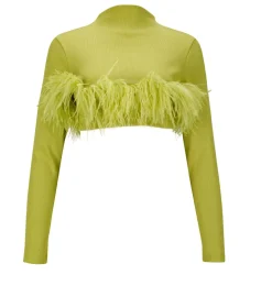 LIME CROPPED FEATHER TOP
